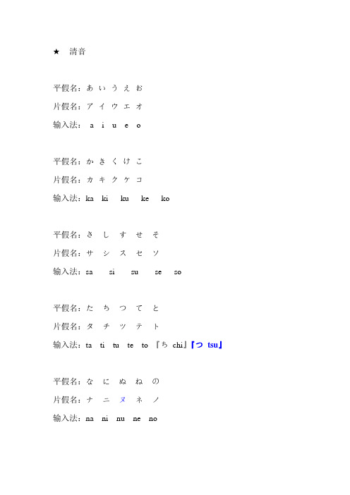 日文输入键盘码