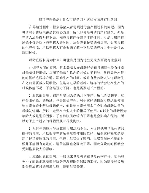 母猪产程长是为什么可能是因为这些方面没有注意到