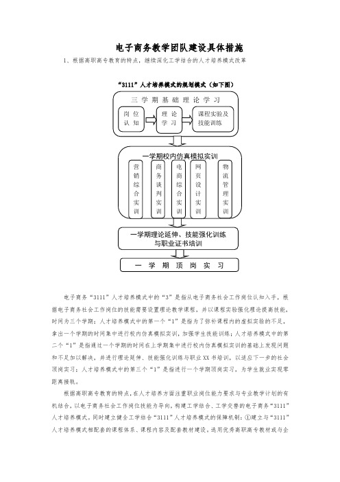 电子商务教学团队建设具体措施