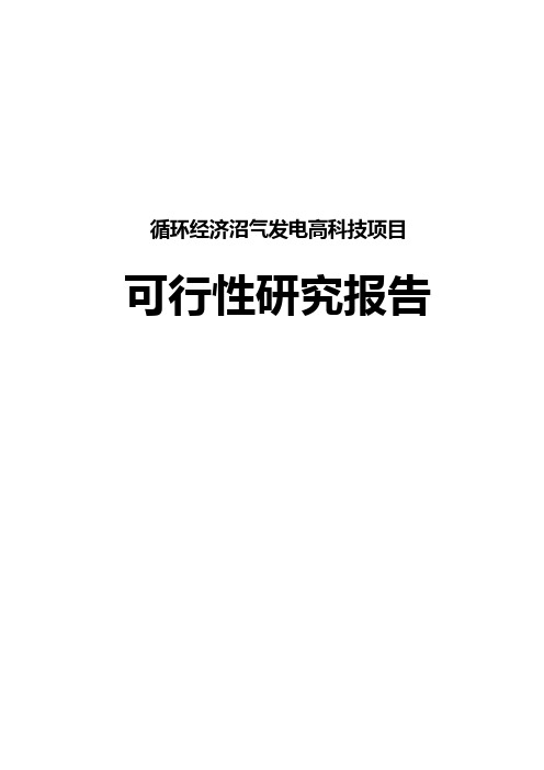 循环经济沼气发电高科技项目可行性研究报告