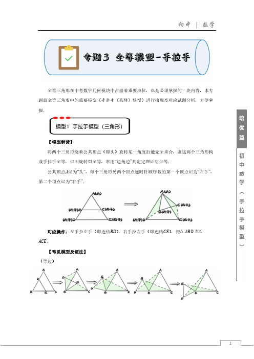 专题3   全等模型——手拉手