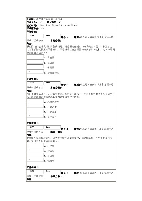 消费者行为学第一次作业2015