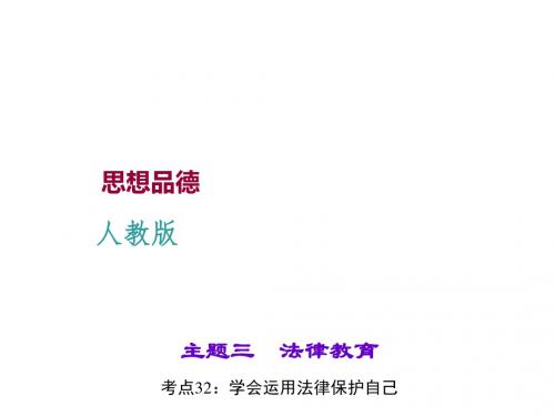 《聚焦中考》2016中考政治(人教版)课件知识盘查主题三法律教育 考点32学会运用法律保护自己