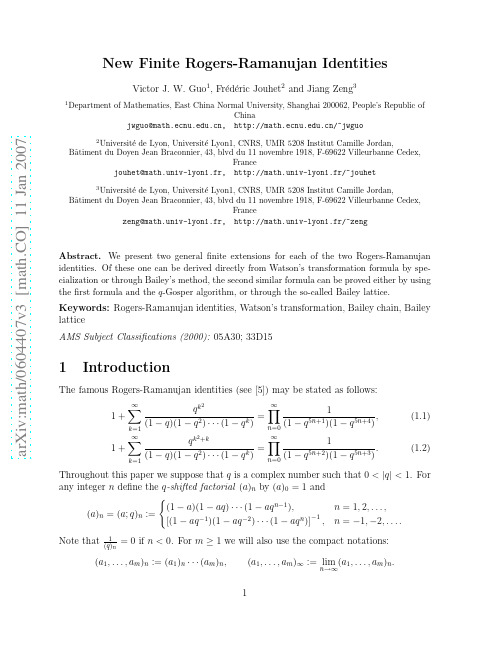 New Finite Rogers-Ramanujan Identities