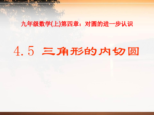 2014秋青岛版数学九上3.5《三角形的内切圆》ppt课件2