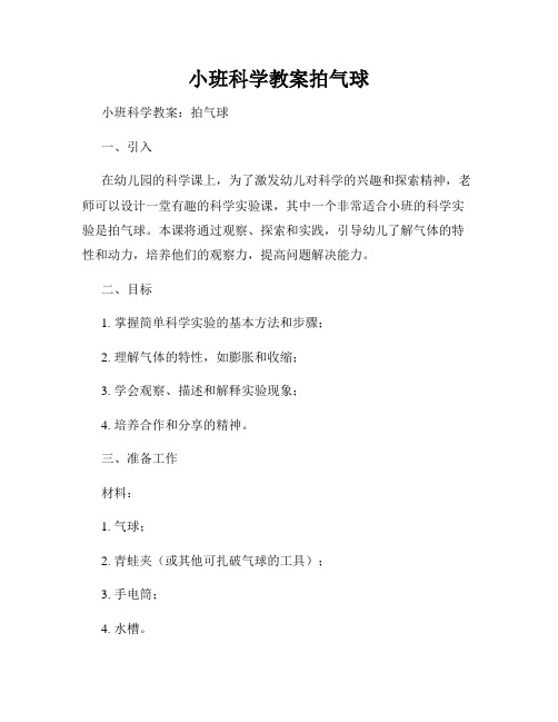 小班科学教案拍气球