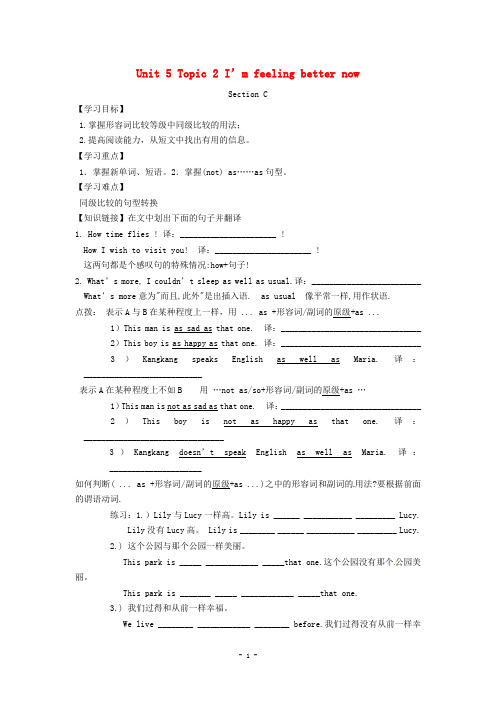 八年级英语下册Unit5Topic2I'mfeelingbetternowSectionC999