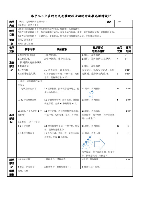 小学体育：三年级跳跃课时4