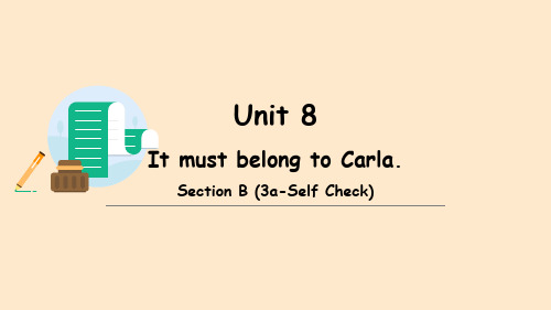 人教版九年级英语上册Unit 8 Section B (3a-Self Check)课件