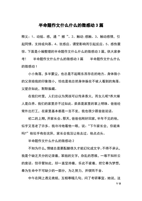 半命题作文什么什么的微感动3篇