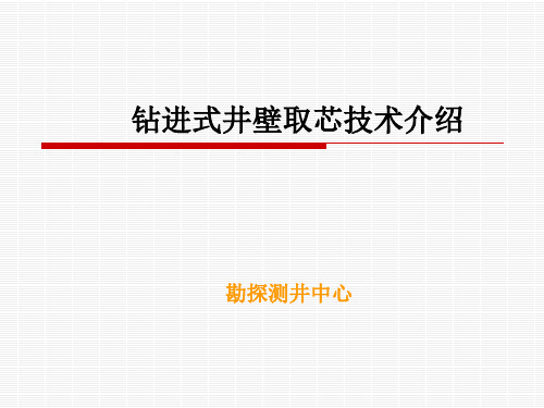 钻进式井壁取芯技术简介.