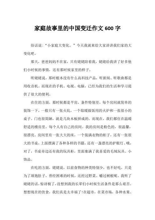 家庭故事里的中国变迁作文600字