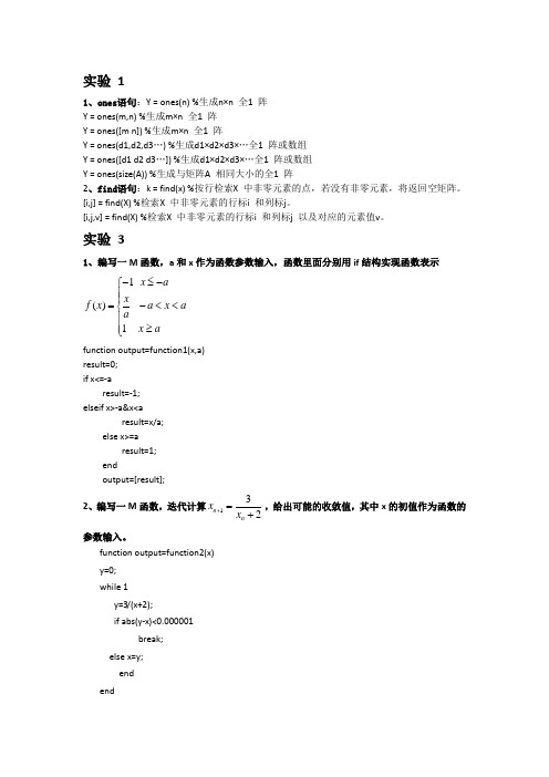 MATLAB-实验代码