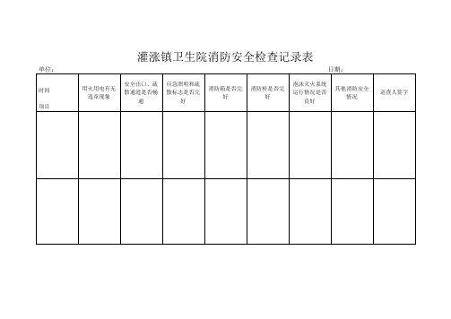 消防安全日常检查记录表