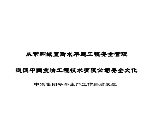 2.中冶集团安全生产标准化工地经验交流材料