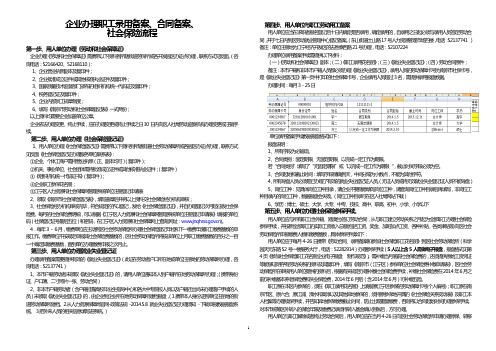 企业办理职工录用备案、合同备案、社会保险流程