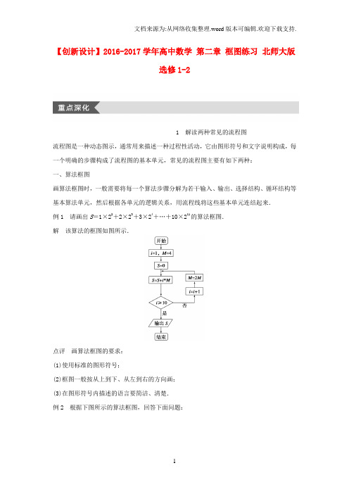 高中数学第二章框图练习北师大版选修1-2