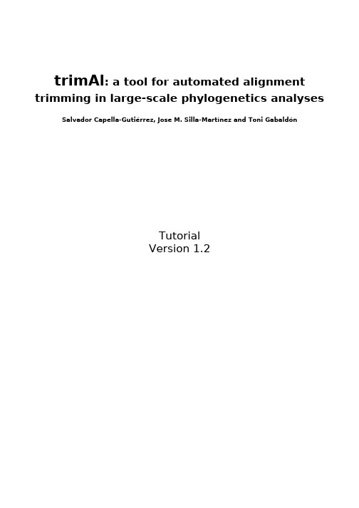 trimAl  Phylogenetics Alignment Trimming Tool说明书