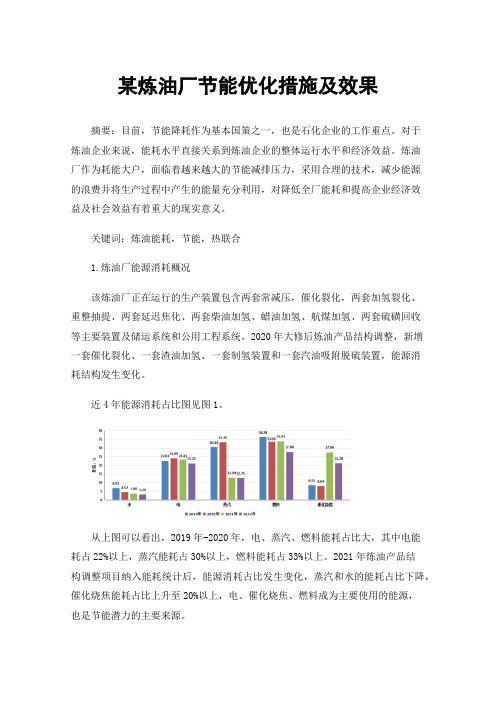 某炼油厂节能优化措施及效果