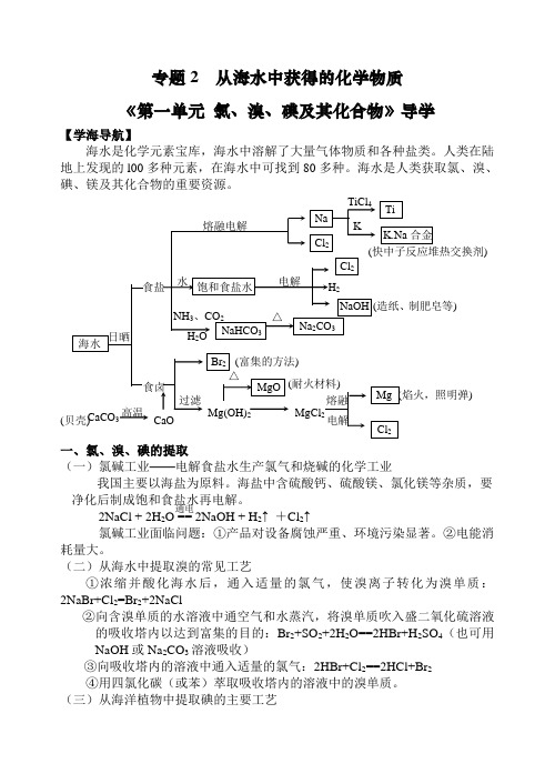 从海水中获得的化学物质