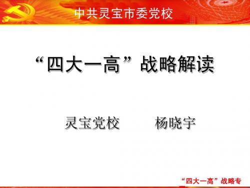 四大一高战略解读