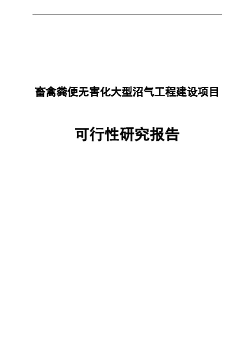 畜禽粪便无害化大型沼气工程建设项目可行性研究报告