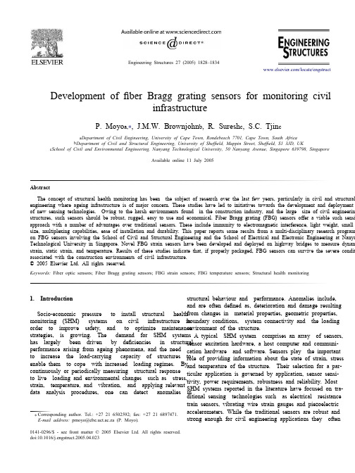 Development of fiber Bragg grating sensors for monitoring civil infrastructure_2005