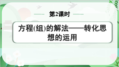 2024年中考数学总复习第一部分考点精练第二单元第2课时方程(组)的解法——转化思想的运用