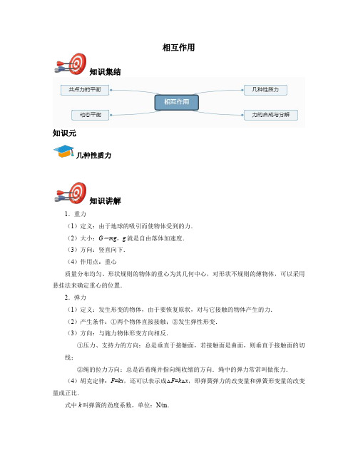 高考物理复习力学-相互作用