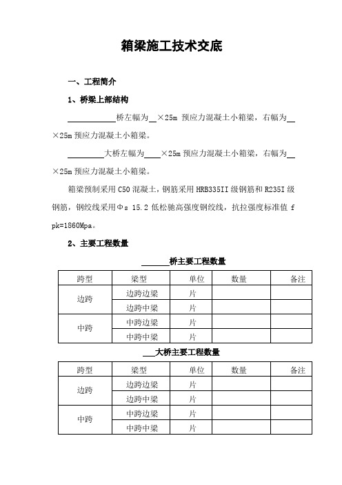 桥梁工程 25m箱梁技术交底