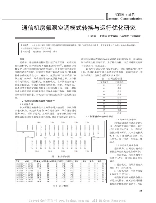 通信机房氟泵空调模式转换与运行优化研究