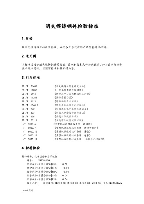 消失模铸钢件检验标准[详]