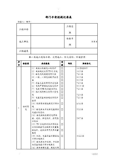 安全巡视记录表