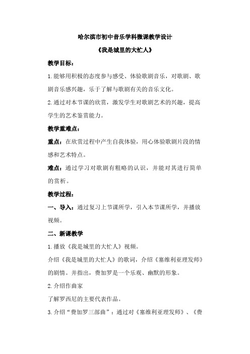 《我是城里的大忙人》教案