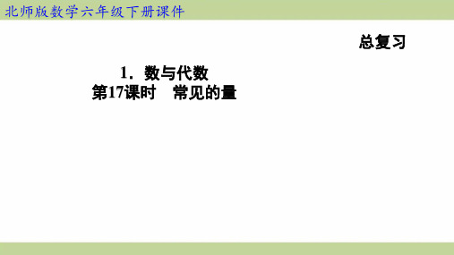 北师大版六年级下册数学 1-17常见的量 知识点梳理重点题型练习课件