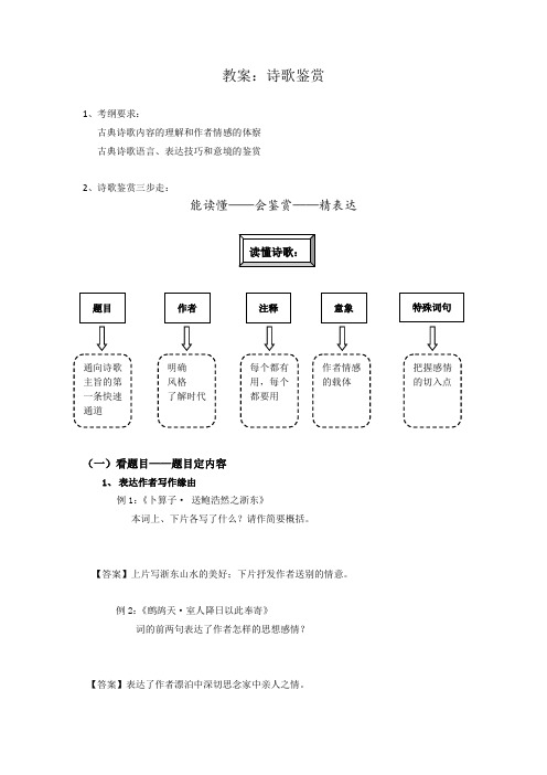 教案：高考语文诗歌鉴赏第一讲