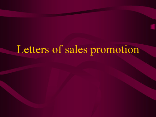 商务英语写作Letters of sales promotion促销