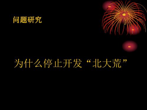 问题研究——为什么停止开发“北大荒”