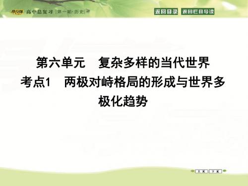 高考历史一轮课件：考点6.1两极对峙格局的形成与世界多极化趋势