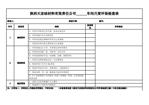 公司环保月度检查表