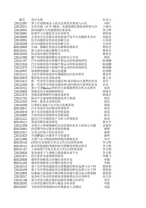 项目奖励清单