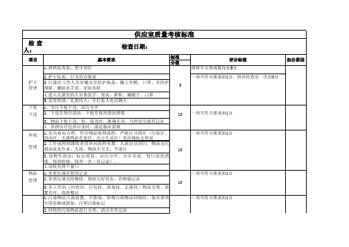 供应室质量考核标准 