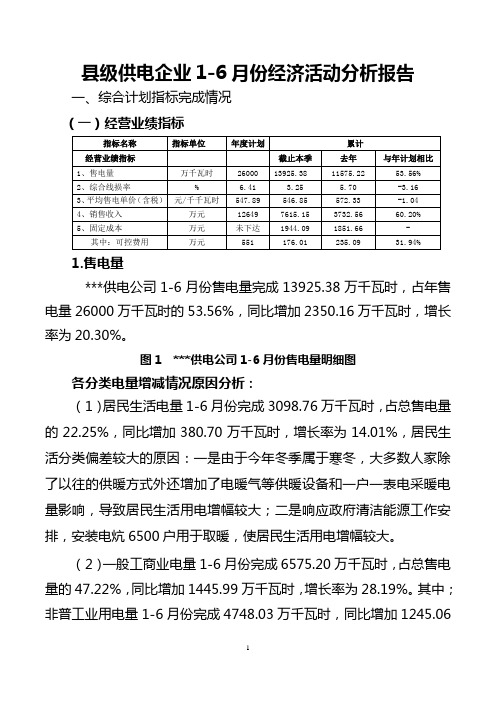 供电公司2019年上半年经济活动分析报告 