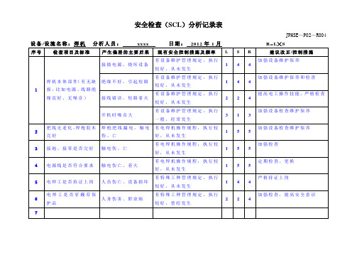 安全检查(SCL)分析记录表(汇总).