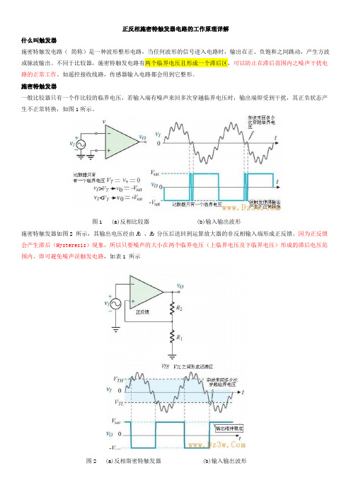 正反相施密特触发器电路的工作原理详解