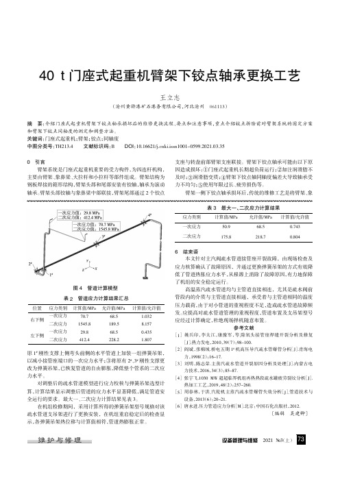 40 t门座式起重机臂架下铰点轴承更换工艺