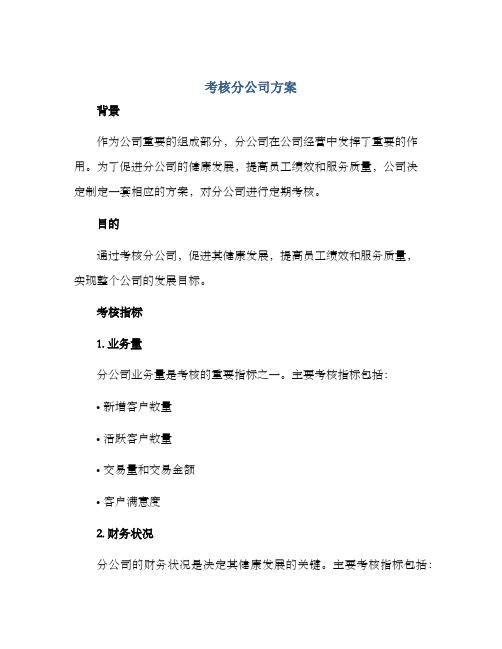 考核分公司方案