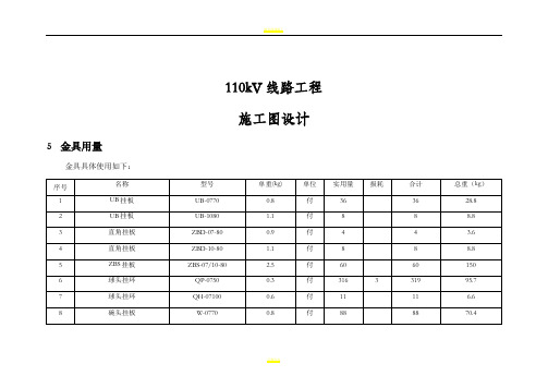 110kV线路工程金具清单