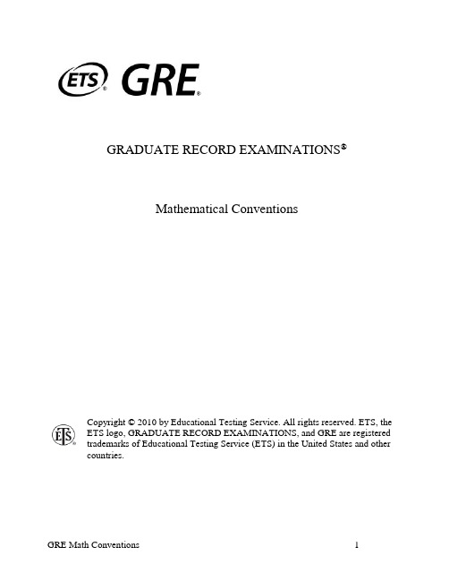 GRE-Mathematical Conventions