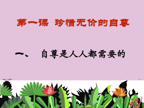 自尊是人人都需要的ppt优秀课件24 人教版